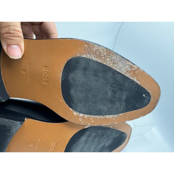 BOSS LEATHER LOAFERS WITH BRANDED HARDWARE MEN’s 9 - Picture 10 of 16